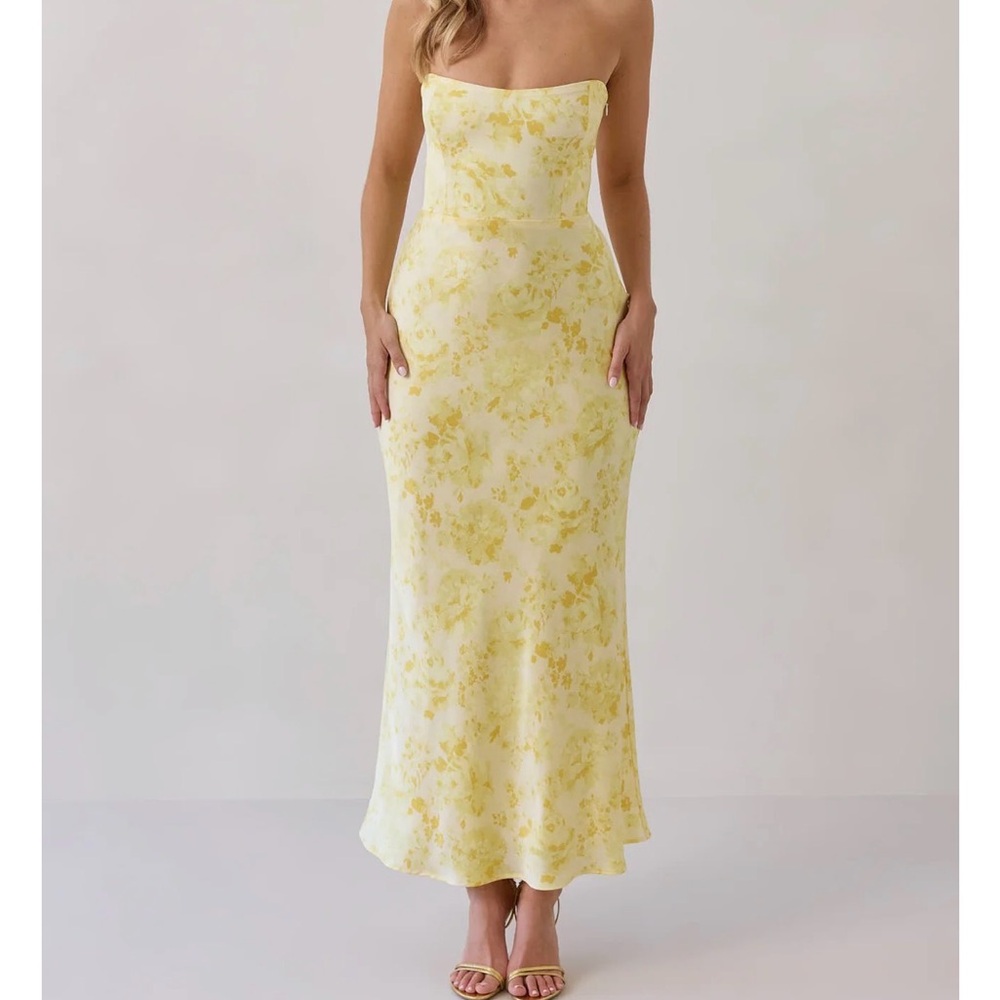 Park & Fifth Strapless Yellow Dress